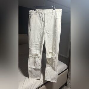 Abercrombie & Fitch White Straight Leg Jeans